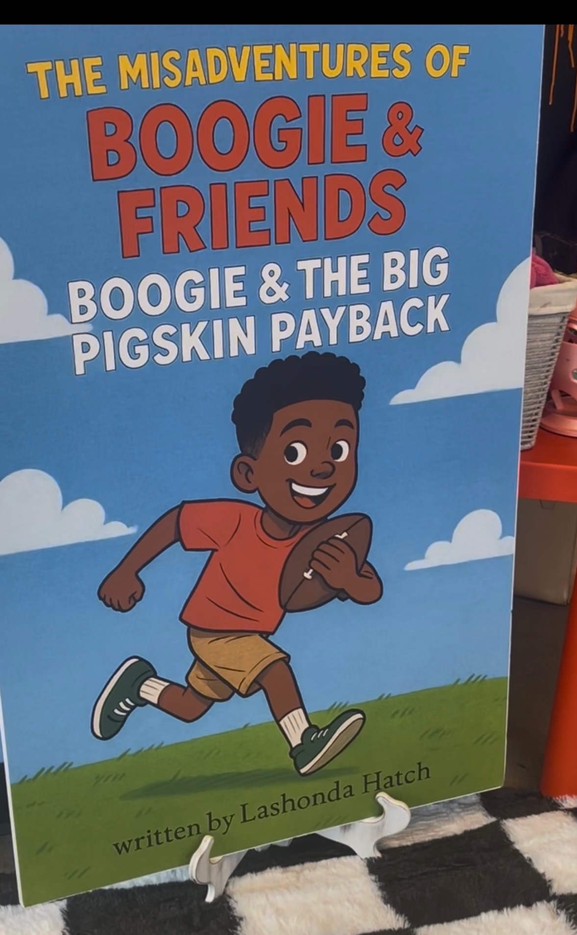Event poster on an easel with reserved sign