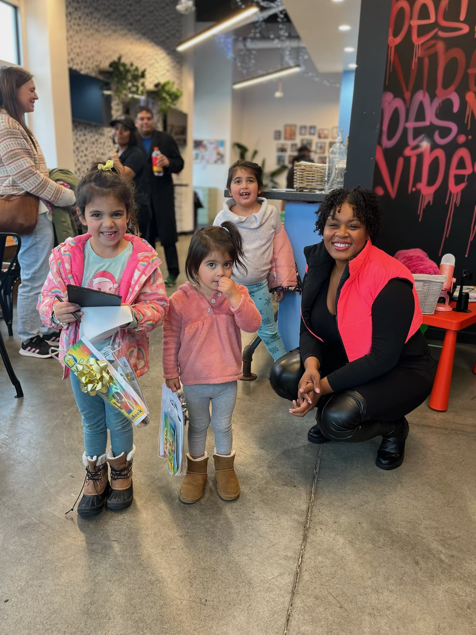 Meet-and-greet moment with young readers