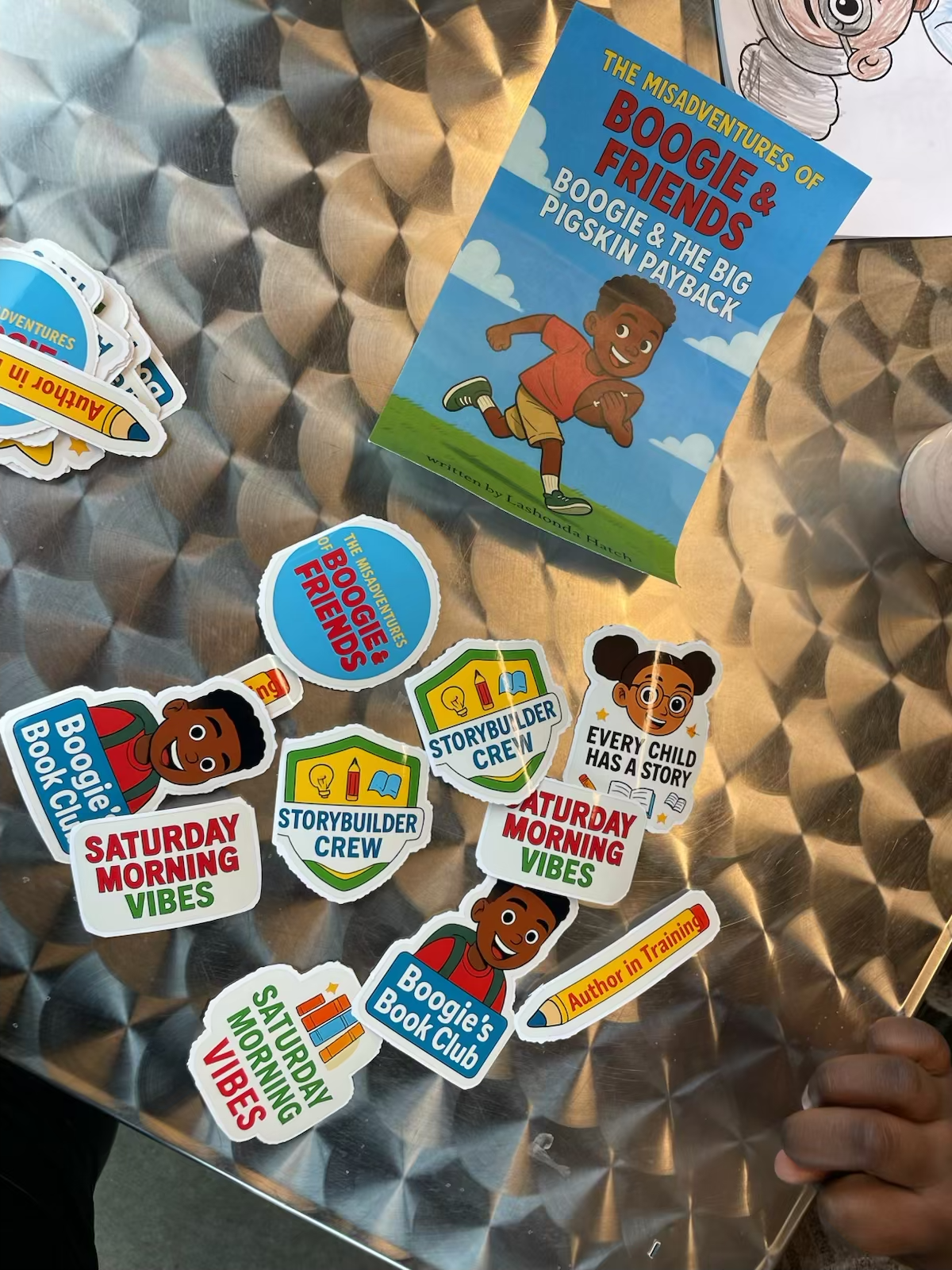 Story stickers and Boogie book close-up